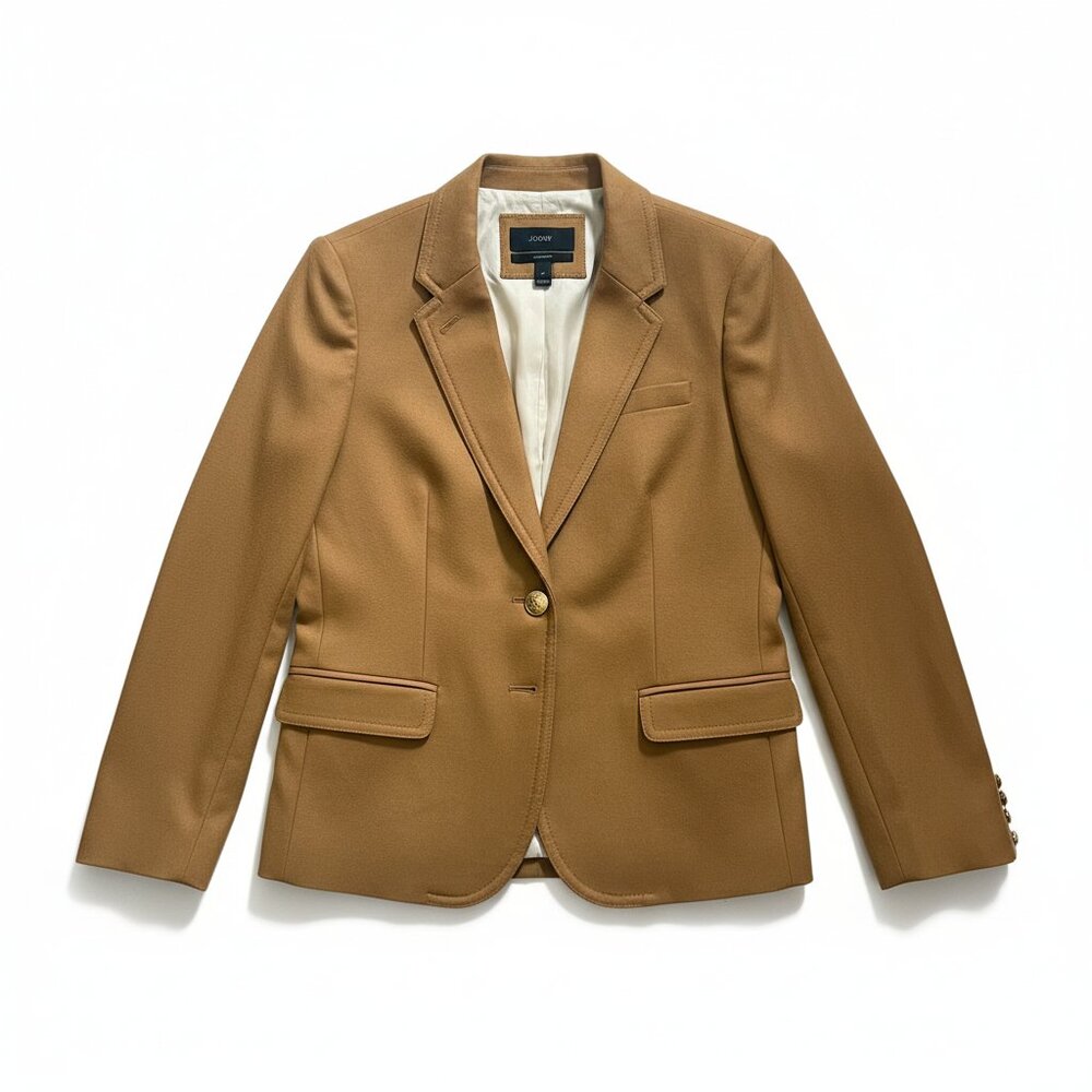 J.Crew Schoolboy Blazer Camel Tan Wool Blend Women’s Size 10 Tailored Career Cla
